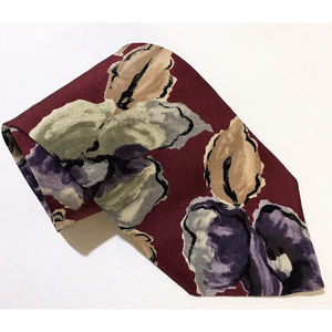 Don Loper 100% Silk Floral 3.75"x58" Red